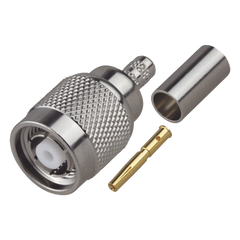 Conector TNC Macho Inverso de Anillo Plegable para Cable RG-58/U, Níquel/ Oro/ Teflón.
