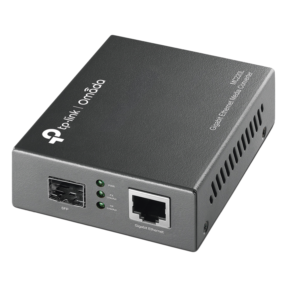 Convertidor Fibra Óptica Monomodo o Multimodo / 1 Puerto SFP 1000 Mbps / 1 Puerto RJ45 10/100/1000 Mbps / Plug and Play