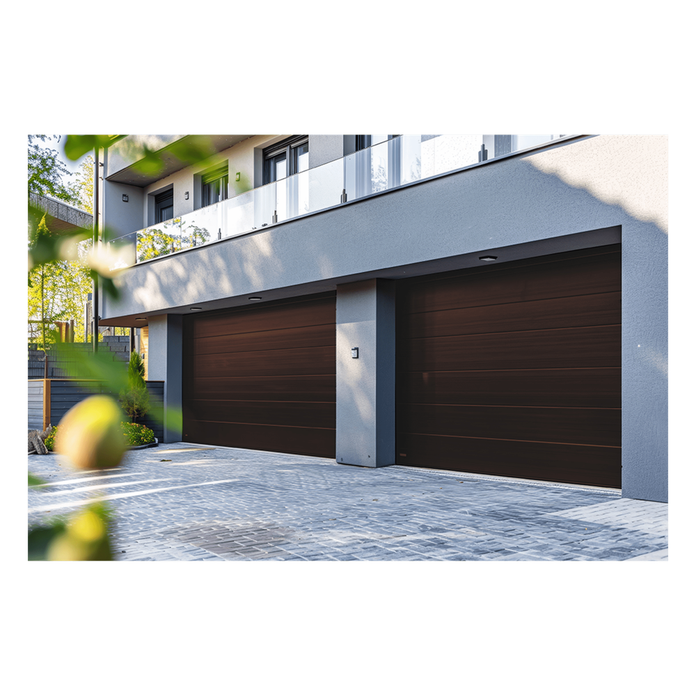 Sección para puerta de Garage / Lisa / Imitacion Madera / BLACK WALNUT/ Para GARAGE208B / Estilo Americana.