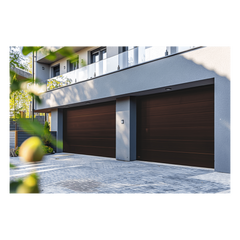 Sección para puerta de Garage / Lisa / Imitacion Madera / BLACK WALNUT/ Para GARAGE208B / Estilo Americana.