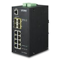 Switch Industrial Administrable de 8-Puertos 10/100/1000T + 4-Puertos 100/1000X SFP