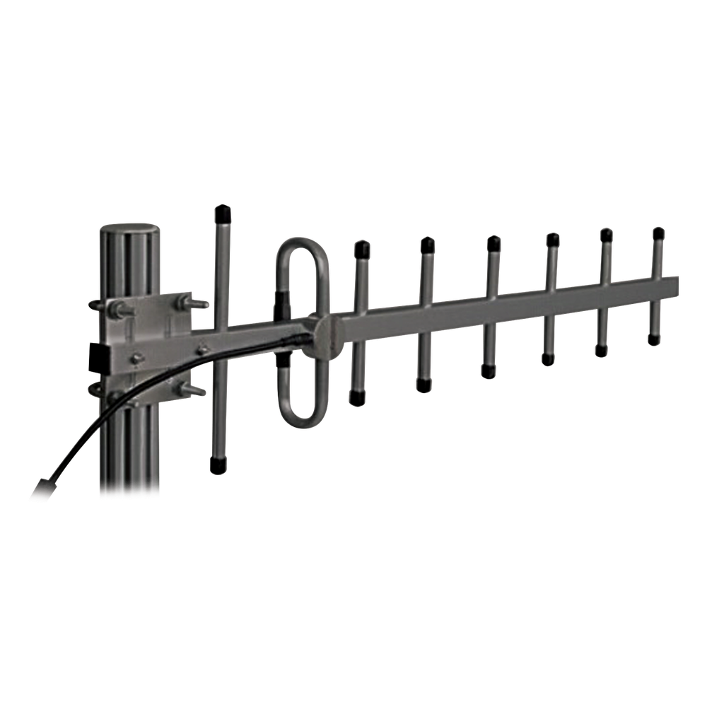 Antena Yagi Anodizada en Negro 340-366 MHz, 7 Elementos, 10 dB de Ganancia, 250 Watt, N Macho.