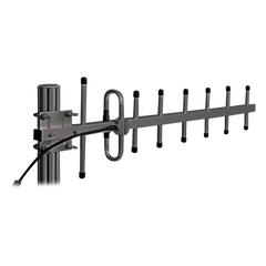 Antena Yagi Anodizada en Negro 340-366 MHz, 7 Elementos, 10 dB de Ganancia, 250 Watt, N Macho.