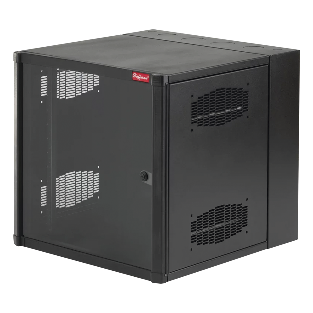 Gabinete AccessPlus de 19 UR Montaje en Pared de 19in, Rieles Numerados y Roscados #10-32, Puerta con Ventana de Seguridad, 600 mm de Ancho, 762 mm de Profundidad, Color Negro
