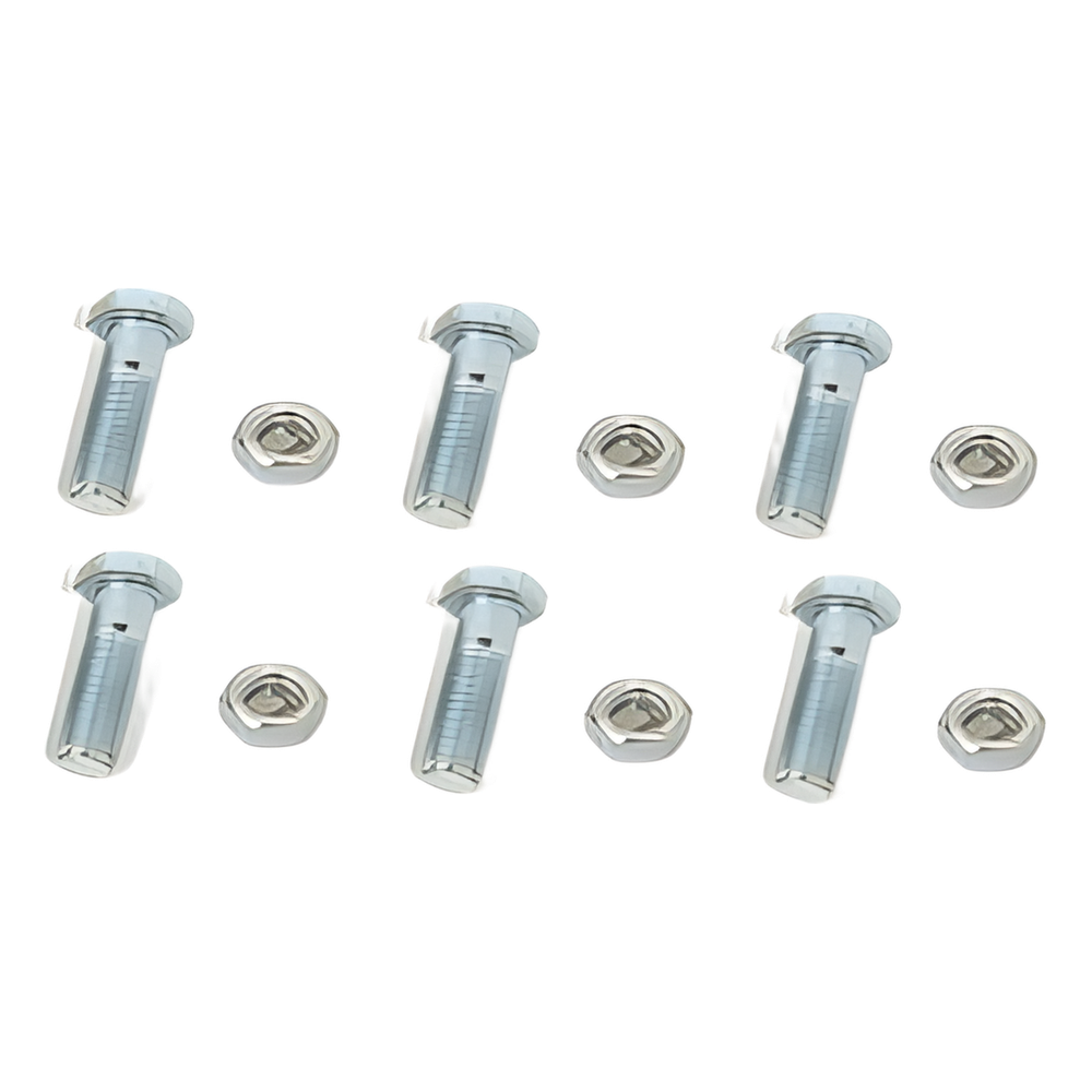 Paquete de 6 tornillos con tuercas de acero inoxidable 1/4 x 1 1/4”.