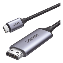 Cable USB-C 3.1 a HDMI 4K | 1.5 Metros (4.92 Pies) | Compatible con Thunderbolt 3 & 4 | Adaptador Tipo-C a HDMI | 4k@60Hz | Soporta Modo Espejo y Modo Extendido | Carcasa de Aluminio | Nylon Trenzado | Conector Niquelado | Blindaje Multicapa