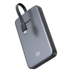 Power Bank 10000mAh con Cable Integrado 20W / Puerto USB-C PD3.0 PPS / Puerto USB-A SCP 22.5W / Batería Polímero Litio / Protecciones Múltiples / Indicador Digital / Material V-0