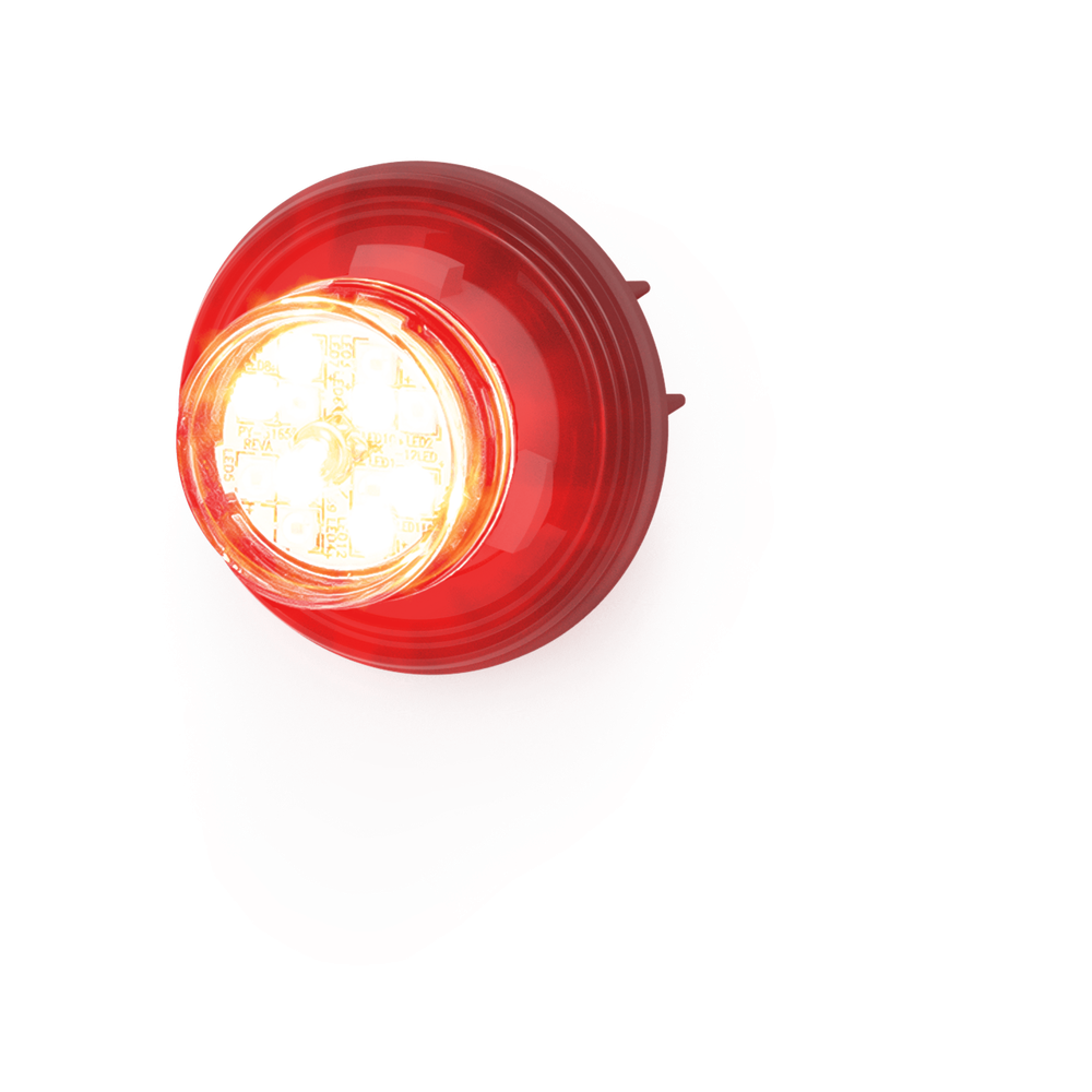 Estrobo Oculto de 12 LED, Rojo/Claro, Lente Transparente, Bisel Negro