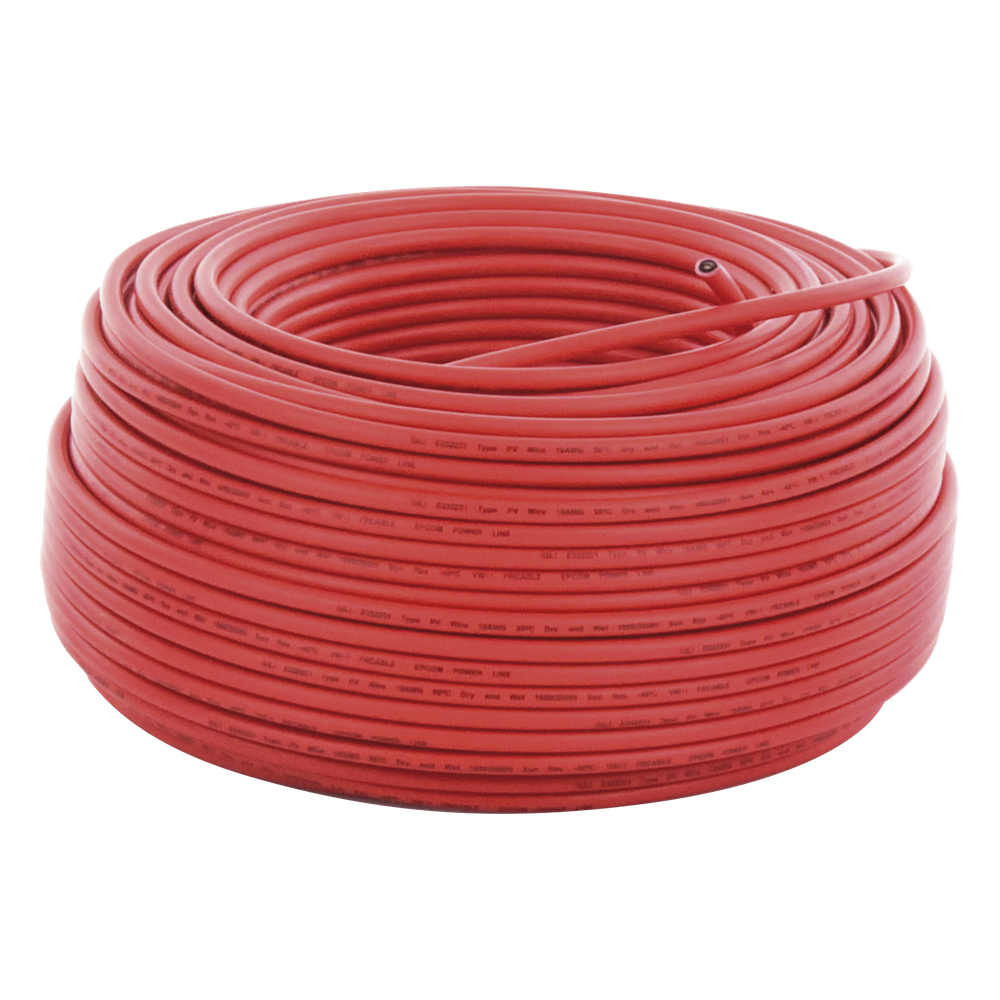 Cable Fotovoltaico Rojo / 6mm² (10AWG) / Material COBRE / 2000V / Rollo de 100 m