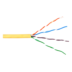 Bobina de Cable de 305 Metros (1000 Pies) UTP Cat6 Riser / Color Amarillo / UL, CMR, Probado a 350 Mhz / Para Aplicaciones de CCTV, Redes de Datos, IP Megapixel, Control RS485