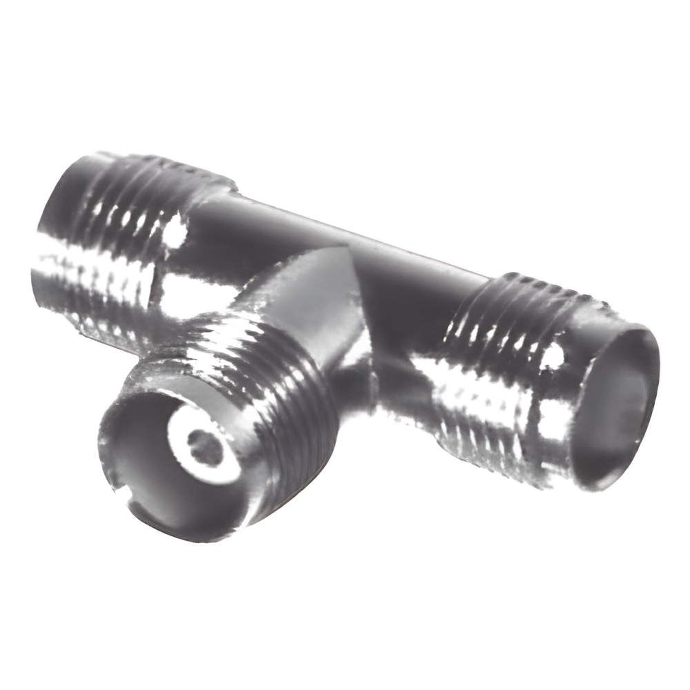 Adaptador en T, de Conector TNC Hembra a Doble TNC Hembra, Níquel/ Oro/ Teflón.