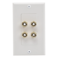 Placa de Pared | Postes de Unión Tipo Banana | Conexión para 2 Altavoces | Fácil Instalación | Conectores Chapados en Oro