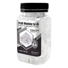 Bote con 100 Piezas de Plug Modular RJ45 Cat6A Chapado de Oro a 30 Micras para Durabilidad Extrema