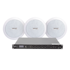 KIT de Amplificador de 120W para Rack SF120DTB | 3 Altavoces de Plafón de 5.5in SF-206P | 3.75 - 30W | Sistema 70/100V