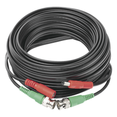 Cable Coaxial (BNC RG59) + Alimentación / SIAMES / 10 Metros (32.81 Pies) / Aleación Cobre + Aluminio CCA / Para Cámaras 4K / Uso Interior y Exterior
