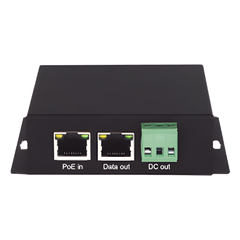 Splitter PoE / 1 Puerto PoE Entrada / 1 Puerto Salida Datos / 1 Salida de 12 Vcc, 2A / Presupuesto PoE 30W
