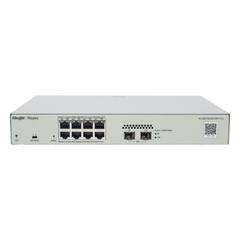 Switch Administrable PoE Capa 2 con 8 puertos Gigabit PoE 802.3af/at + 2 SFP para fibra 1Gb, gestión gratuita desde la nube, 125w