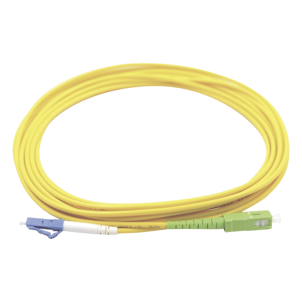 Jumper de Fibra Óptica Monomodo LC/UPC-SC/APC Simplex, Color Amarillo 3 Metros (9.84 Pies)