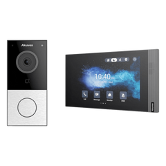 Kit Akuvox WIFI E12W + S562W / 100% en la Nube / POE / Bluetooth / NFC / Lector de Tarjetas MIFARE / ONVIF / IP65 / Cámara 2 MP / Botón con Iluminación / Control de 1 Puerta / Entradas de Alarma