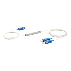 Splitter (Divisor Óptico) tipo PLC, de 1x2, conectores SC/UPC