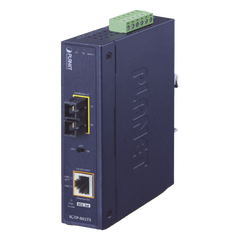 Convertidor de Medios Industrial PoE+ 1000BASE-LX a 10/100/1000BASE-T 802.3at (SC,SM) -20 km