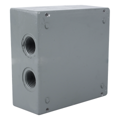Caja Condulet Cuadrada de 3/4" (19.05 mm) con 4 bocas a prueba de intemperie.
