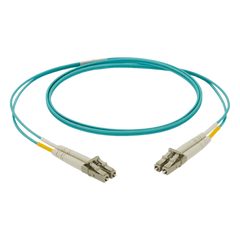Jumper de Fibra Optica Multimodo 50/125 OM3, LC-LC Duplex, LSZH, Color Aqua, 3 Metros (9.84 Pies)