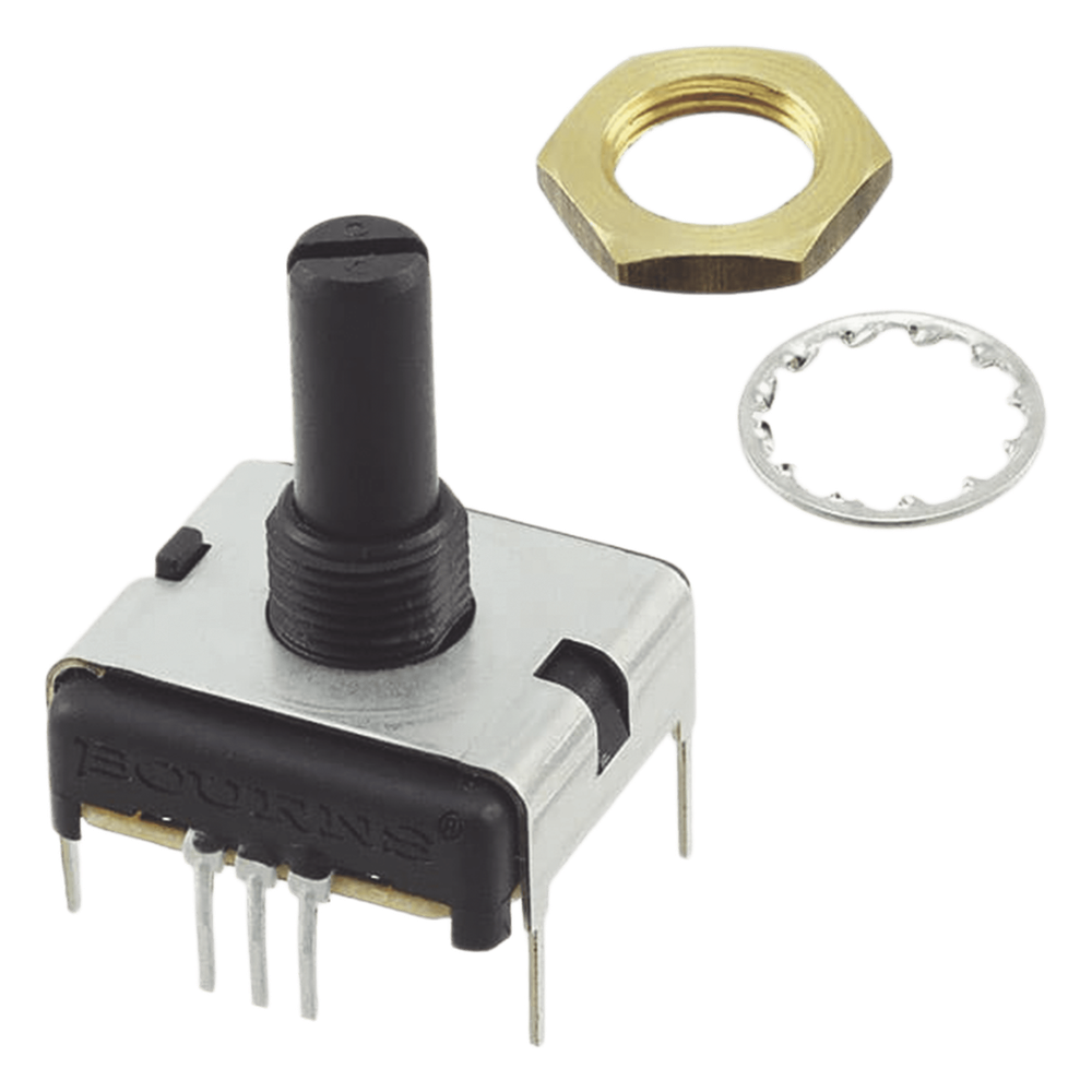 Potenciómetro Cuadrado 22 mm, 5k Ohm, 3/4 Watt, 1 Vuelta / Montaje en Panel del Monitor de Servicio COM-3 (PCW1J-B24-KAB502L).
