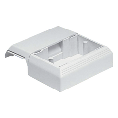 Caja Superficial Con Bisagras de Instalación a Presión, Para Canaletas T45, Material PVC Rígido, Color Blanco Mate