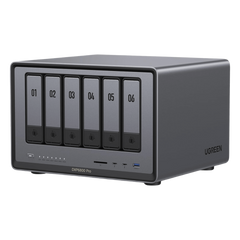 NAS UGREEN NASync DXP6800 Pro / Intel Core i5-1235U 10 Núcleos / 6 Bahías SATA + 2 M.2 NVMe / 2 Puertos Thunderbolt 4 / 2 Puertos 10GbE / 8K HDMI / PCIe 4.0 x4 / DDR5 Hasta 64GB / Compatibilidad Multiplataforma