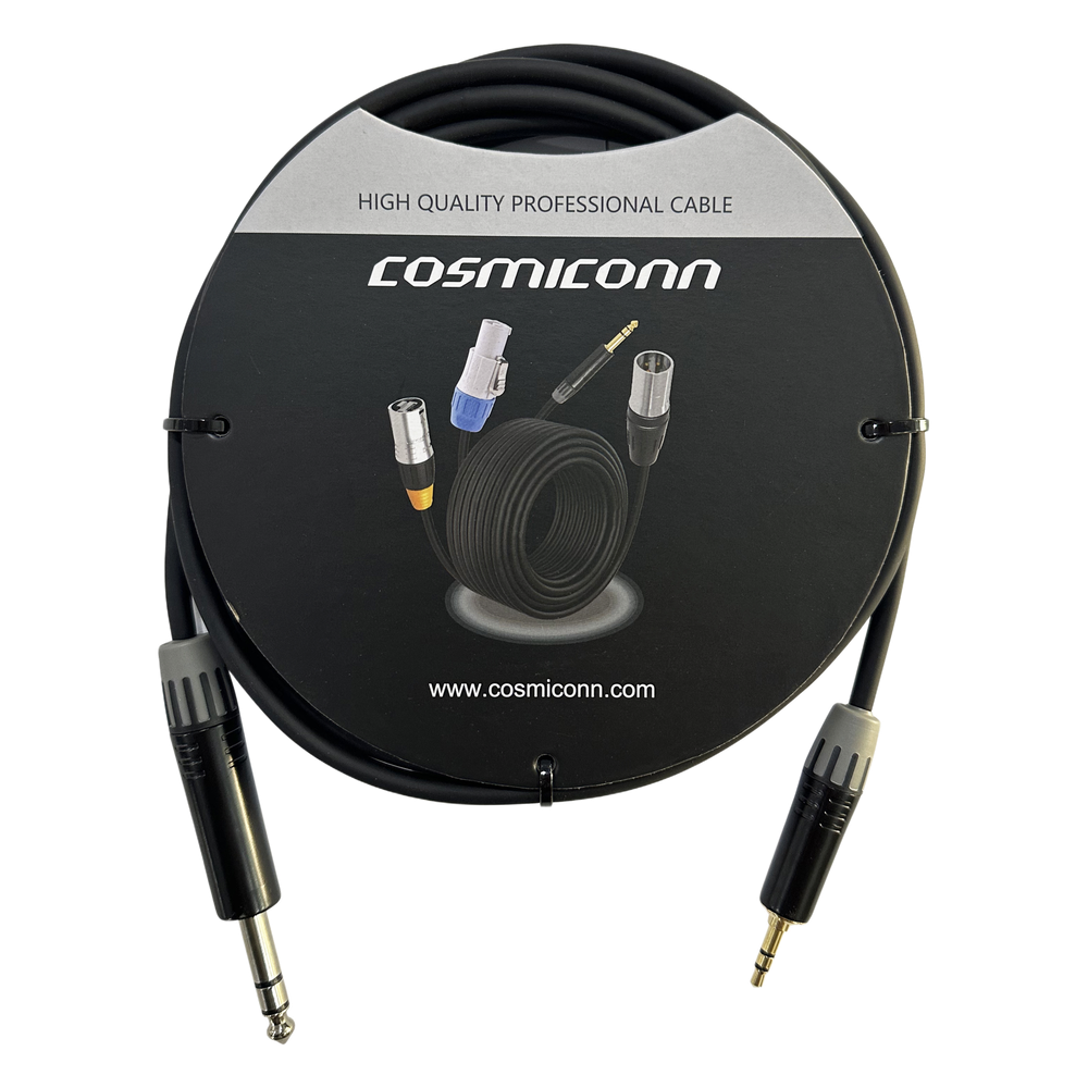 Cable 6.35mm a 3.5mm, conectores color negro MP3X-B - MTP3C-BG, length 3m