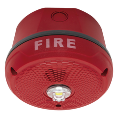 Sirena con Lámpara LED Estroboscópica / Montaje en Techo / Nivel de Candelas Seleccionable / Color Rojo / Nuevo Diseño Moderno y Elegante / Menor Consumo de Corriente / Uso exterior