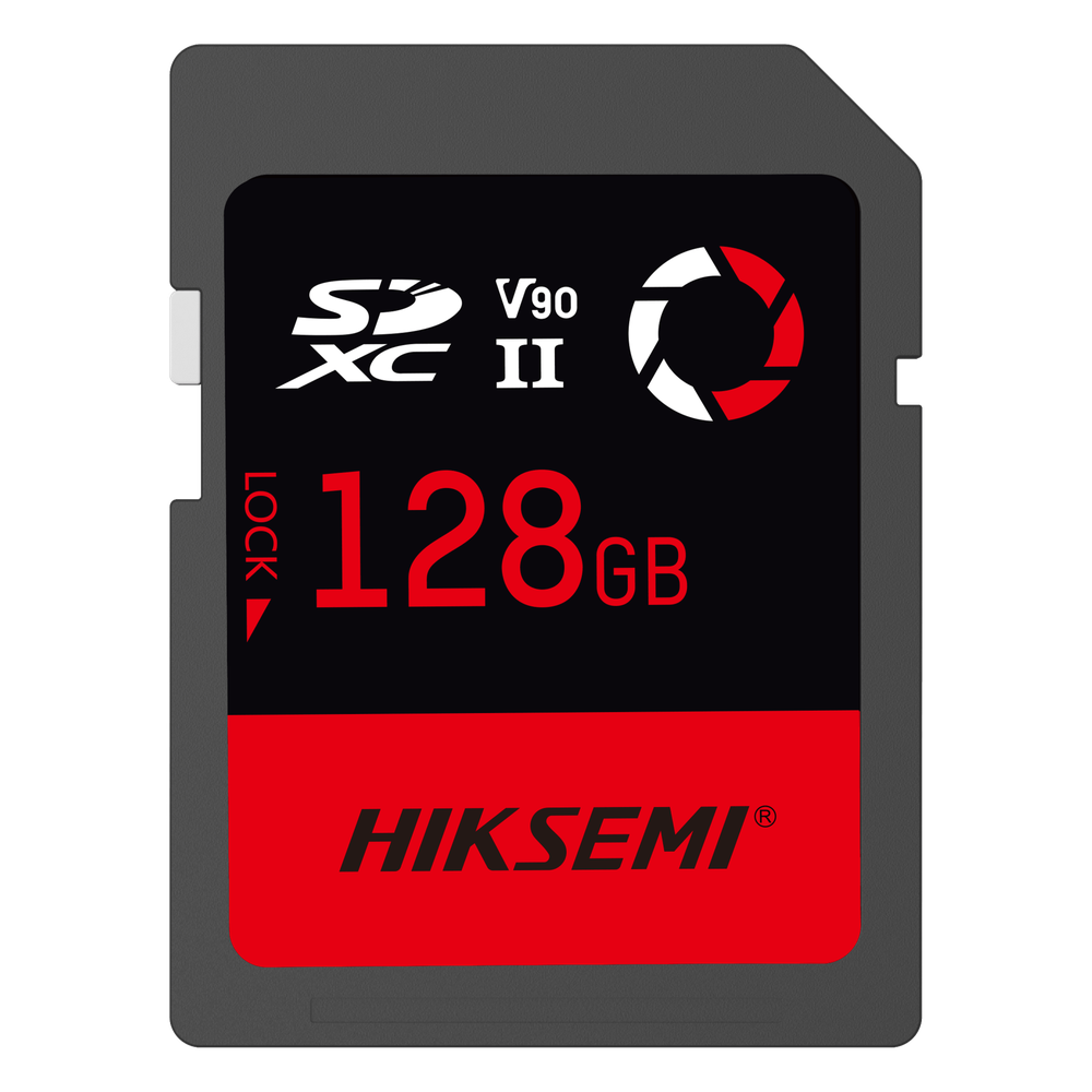 Memoria SD / 128 GB / 300 MB/s Lectura / 260 MB/s Escritura / V90 U3 / Para Video 8K Profesional / HIKSEMI CAPTURE E90