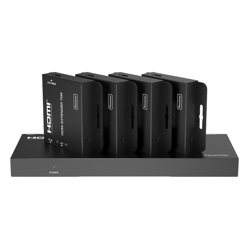Splitter HDMI 1x4 | Extensor HDMI | 4K@30Hz 40m | 1080p@60Hz 70m | Función PoC |  4:4:4