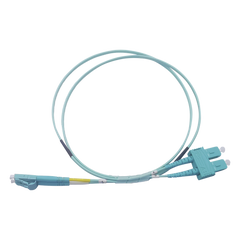 Jumper de Fibra Óptica Multimodo OM3 50/125 LC-SC OFNR (Riser), 2.0 mm, Dúplex, Aqua, 3 metros (9.84 pies)