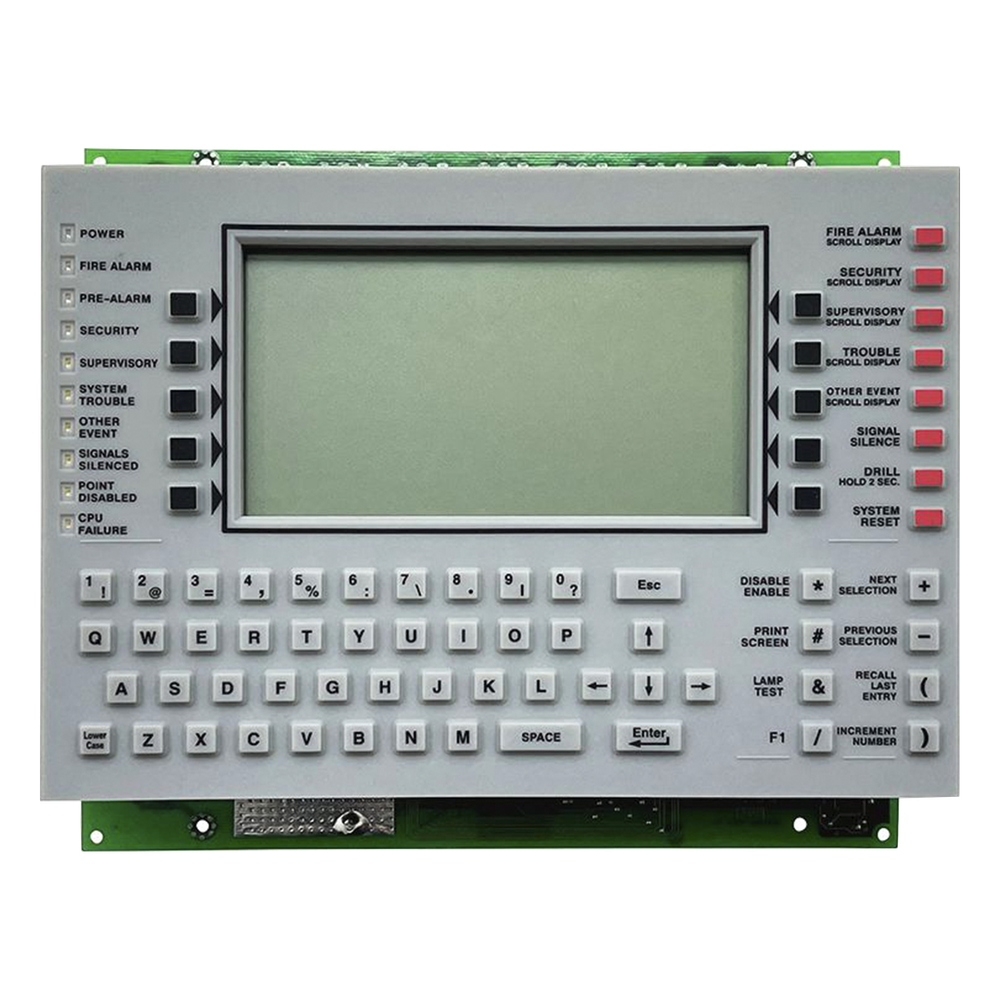 Anunciador de control de red con pantalla LCD retroiluminada y teclado QWERTY para paneles NOTIFIER serie ONYX, en español