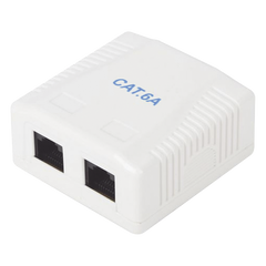 Caja de Pared con 2 Puertos, Incluye 2 Jacks UTP Cat6A