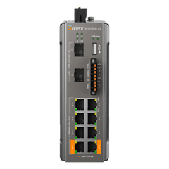 Switch de Red SP3010FM-L2 (V3) / 8 Puertos 10/100/1000Mbps PoE / 2 Puertos SFP 1000M/2.5Gbps / 240W PoE Budget / 26Gbps Capacidad de Conmutación / 19.3Mpps Tasa de Reenvío / DIN-Rail, Pared, Escritorio / -40℃~75℃ / CE, FCC, RoHS, UKCA, R
