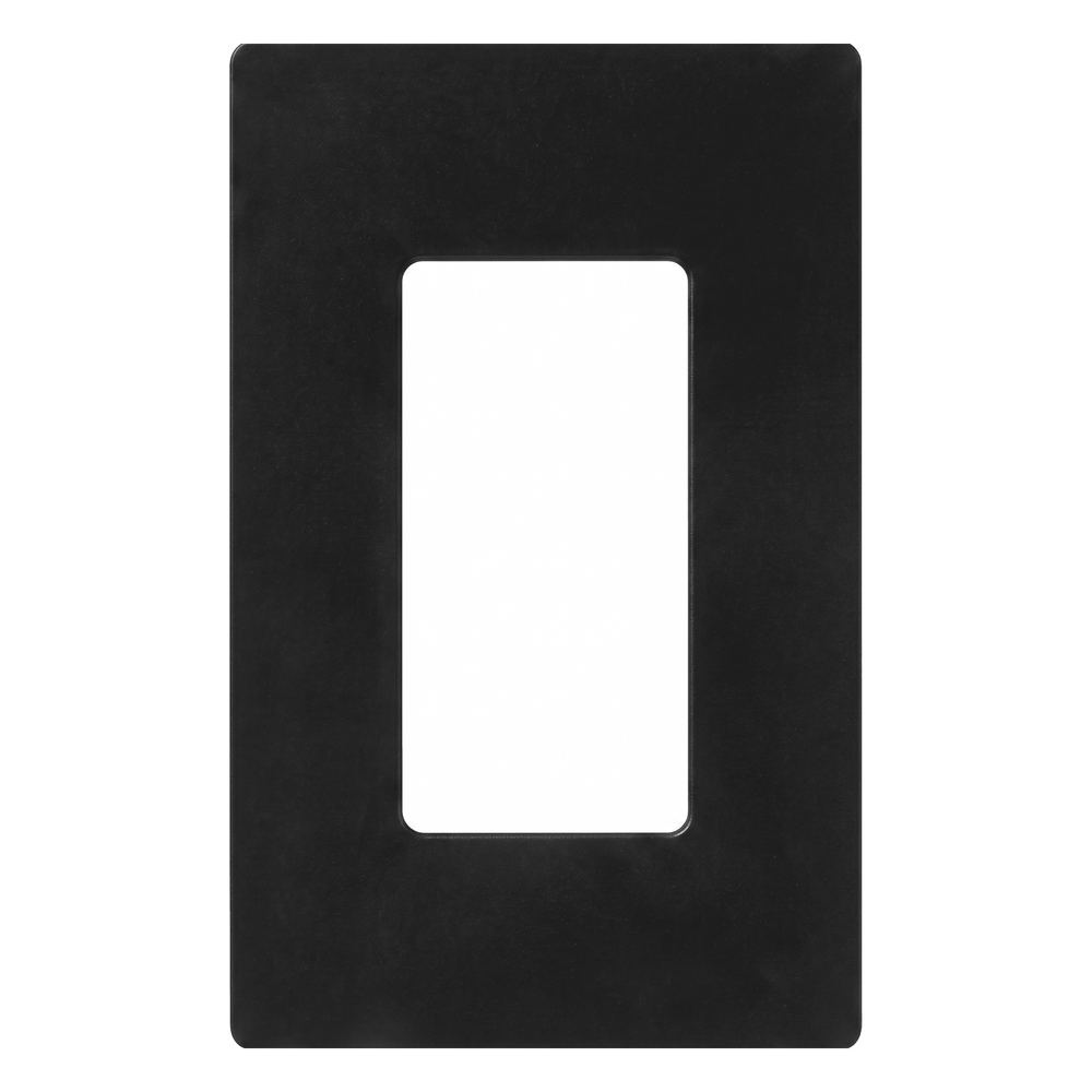 Placa de pared Claro de 1 espacio sin tornillos visibles, acabado negro brillante, para atenuadores, apagadores y controles Pico de Lutron
