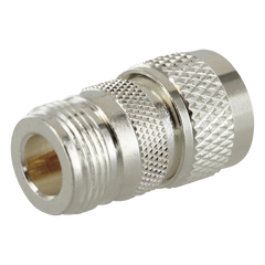 Adaptador en Línea de Conector N Hembra a UHF Macho (PL-259), Plata/ Oro/ Teflón.