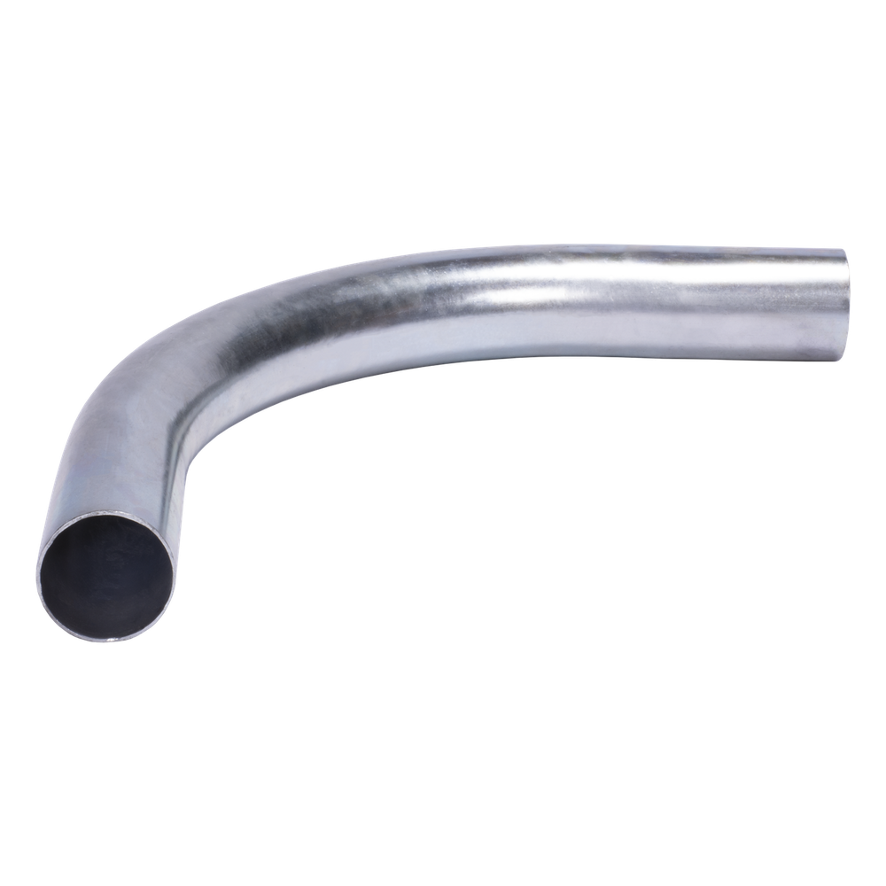 Curva/Codo de 90° de 1 1/4" (32mm) pared delgada galvanizado etiqueta verde