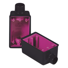 Caja Rectangular de 3/4 / 1 Entrada / Con Recubrimiento Exterior de PVC e Interior Purpura