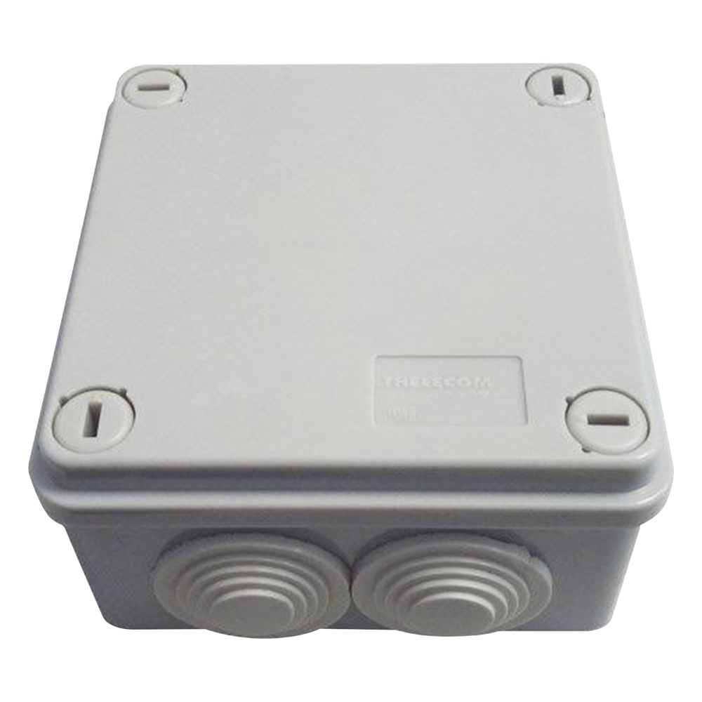 Caja Tipo Estanca IP55, con 6 Entradas, Tapa y Tornillo de Vuelta de 1/4, 100 x 100 x 50 mm (3.94 x 3.94 x 1.97 Pulgadas), Color Gris