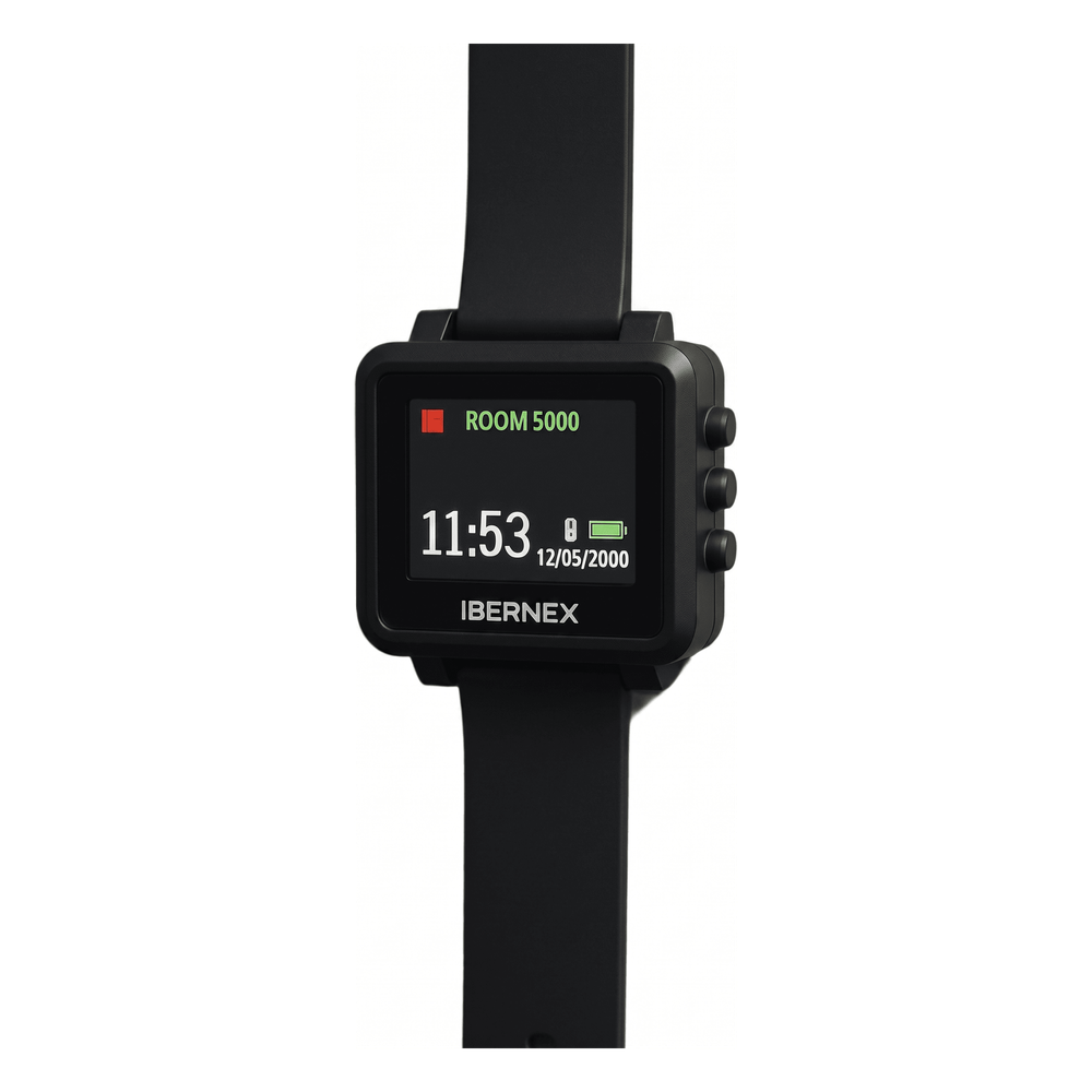 Reloj Receptor Inalámbrico de Muñeca / Display LCD a Color / Batería Recargable / Indicación Visual y Acústica de Alarmas / Almacena hasta 3000 Caracteres / Conexión Inalámbrica por Radiofrecuencia