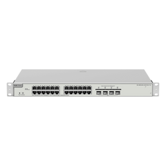 Switch Administrable Capa 3 con 24 puertos Gigabit PoE 802.3af/at + 4 SFP+ para fibra 10Gb, gestión gratuita desde la nube, 370w