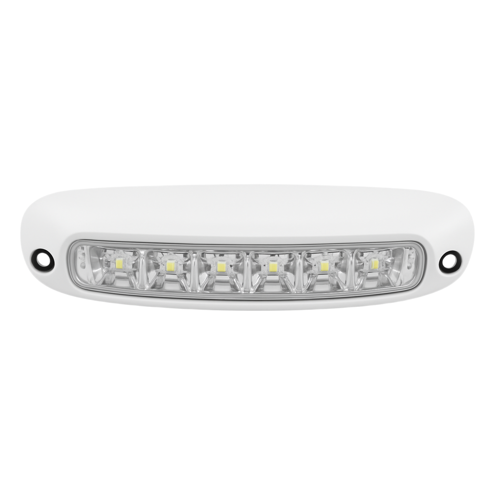 Luz Auxiliar de Escena de 6 LED, Blanco, Lente Transparente, Bisel Blanco