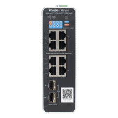 Switch Industrial PoE+ hasta 300 watts , Ideal para temperaturas Extremas y protección contra descargas, 1 puerto PoE++ 60W y 7 puertos PoE+ 30W, 2 SFP Uplink