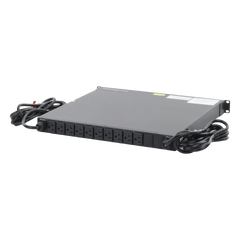 PDU Monitoreable de Transferencia Automática ATS (Fuente Redundante), Con 10 Salidas 5-15R, Enchufes de Entrada NEMA 5-15P, Instalación Horizontal de 19in, 1UR, 15 Amp, 120 Vca