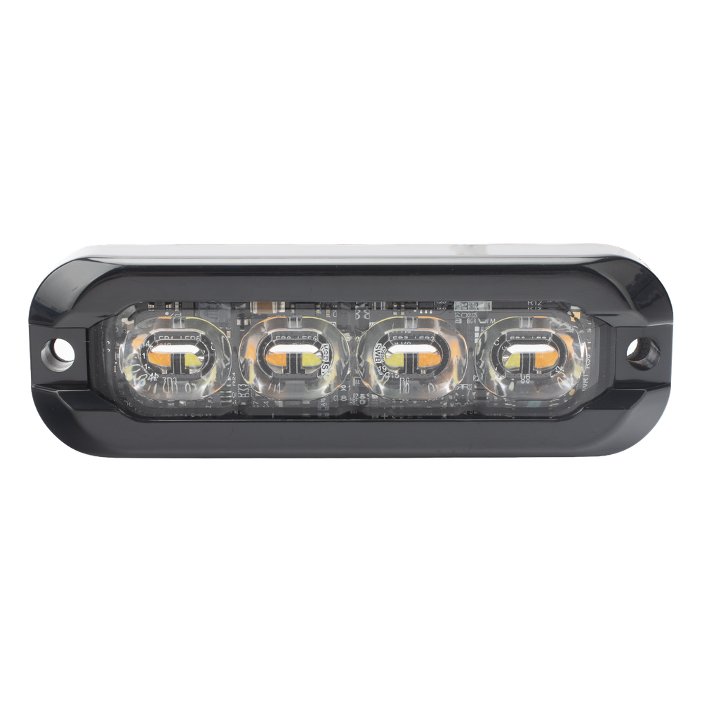 Luz Auxiliar Flexible de 8 LED, Ambar/Blanco, Lente Transparente