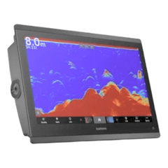 Pantalla táctil GPSMAP® 8416 de 16" con mapa mundial base.